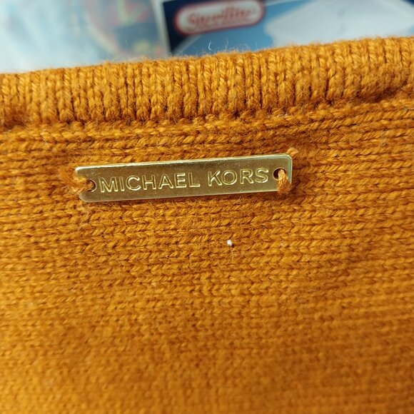 3412 Size Large Michael Michael Kors Rust Sweater with Zipper On the Bottom Side - Picture 8 of 11